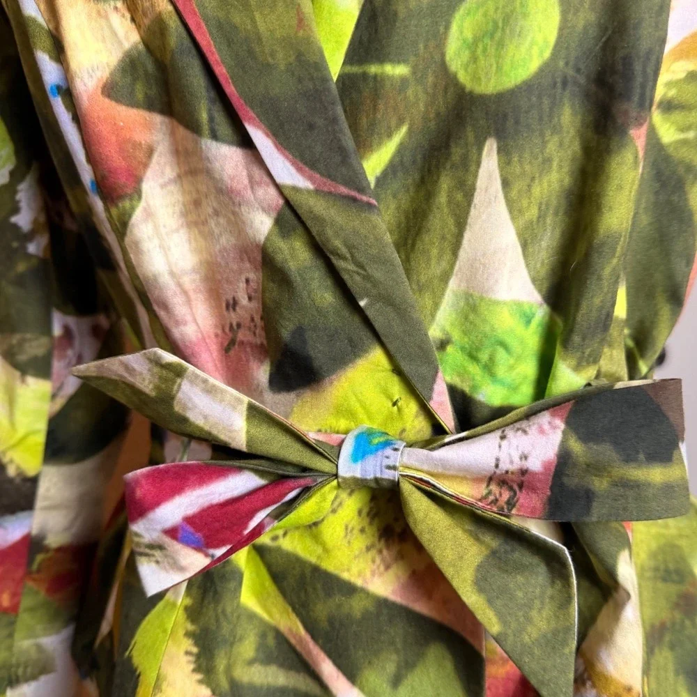 PAUW Amsterdam Art to Wear Abstract Floral Tie Waist Blazer Jacket S/M‎